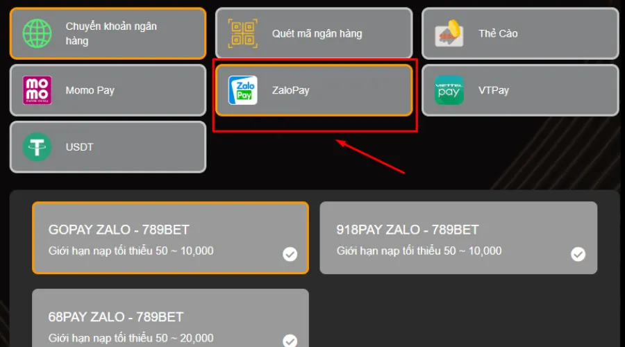 Nạp tiền qua zalo pay được nhiều người chơi lựa chọn bởi tính tiện lợi